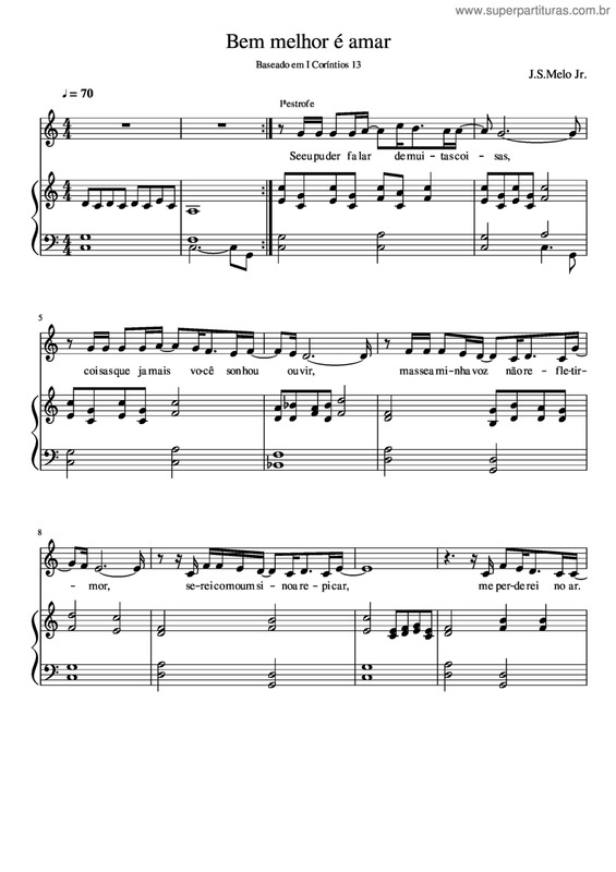 Partitura da música Bem Melhor É Amar