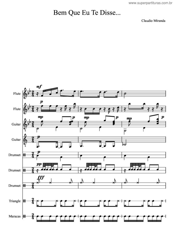 Partitura da música Bem Que Eu Te Disse...