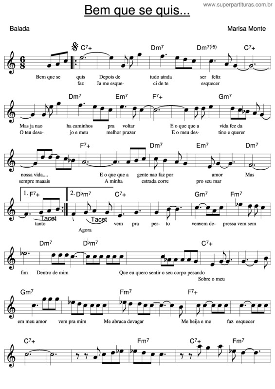 Partitura da música Bem Que Se Quis v.10
