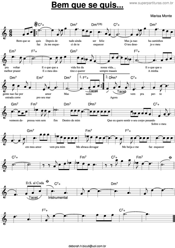 Partitura da música Bem Que Se Quis v.5