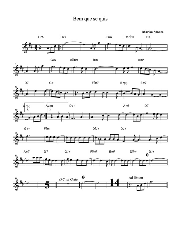 Partitura da música Bem Que Se Quis v.6