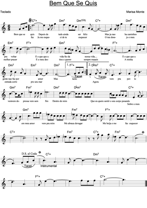 Partitura da música Bem Que Se Quis v.8