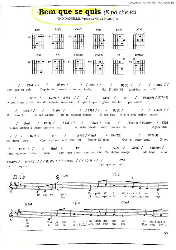 Partitura da música Bem Que Se Quis v.9