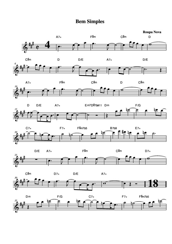 Partitura da música Bem Simples v.2