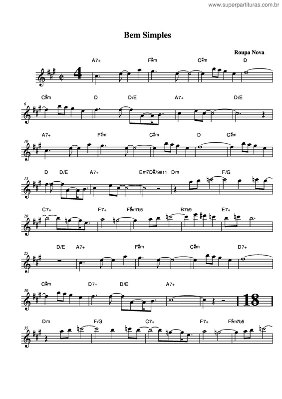 Partitura da música Bem Simples v.3