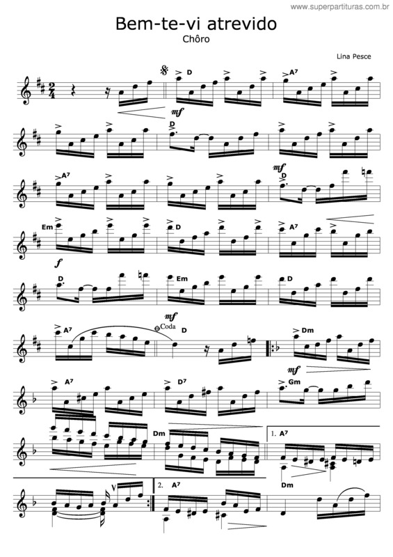 Partitura da música Bem Te Vi Atrevido v.2