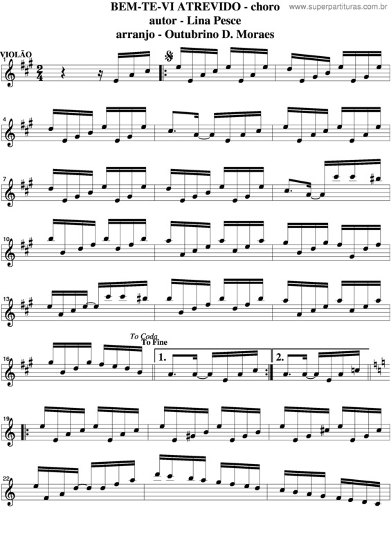 Partitura da música Bem-Te-Vi Atrevido v.4