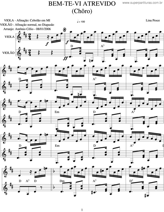 Partitura da música Bem-Te-Vi Atrevido v.5