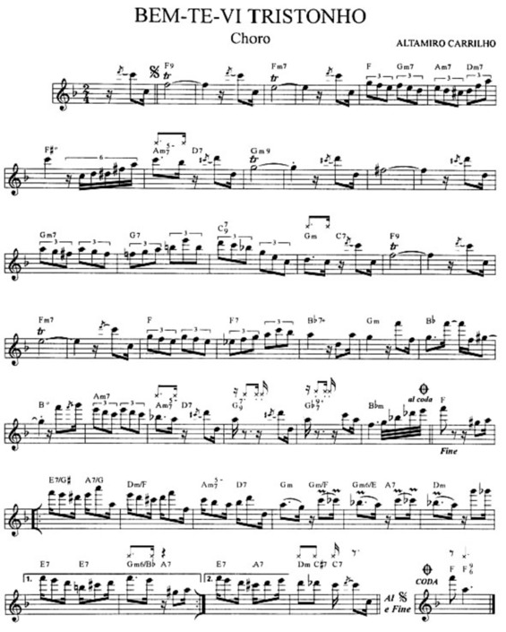 Partitura da música Bem Te Vi Tristonho v.4