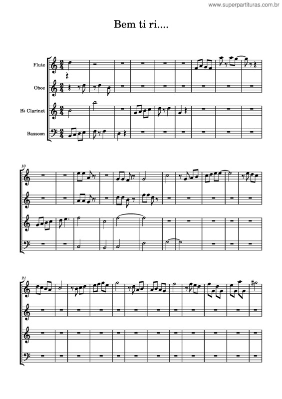 Partitura da música Bem Ti Ri...