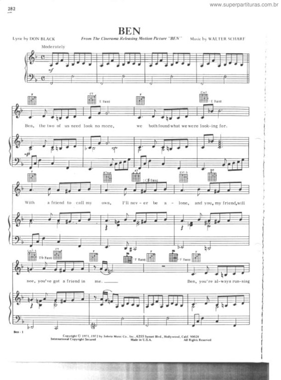 Partitura da música Ben v.7