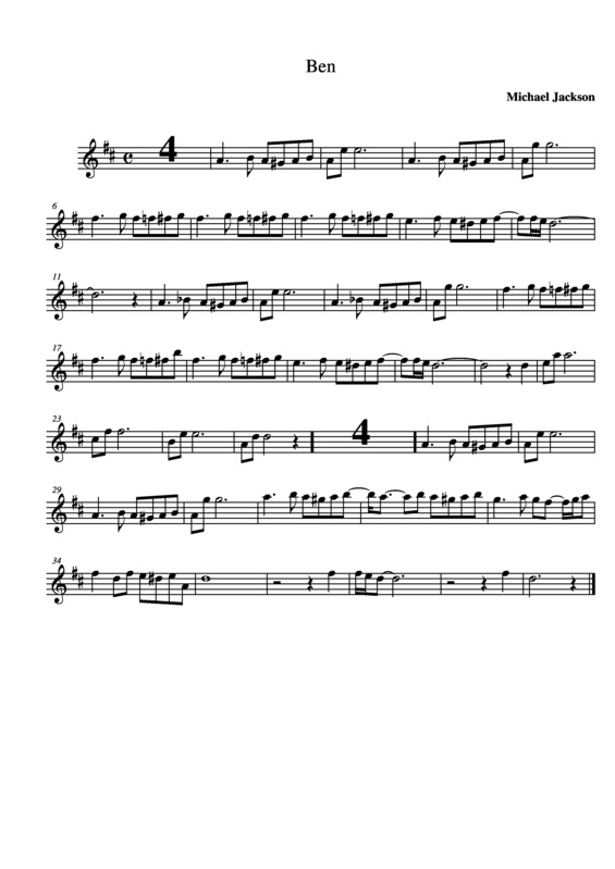 Partitura da música Ben v.8