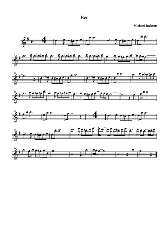 Partitura da música Ben v.9