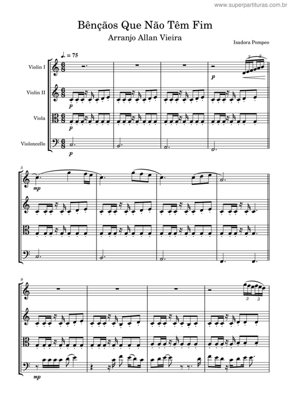 Partitura da música Bençãos Que Não Tem Fim – Isador Pompeo Bênçãos Que Não Têm Fim – Isadora Pompeo – Counting My Blessings