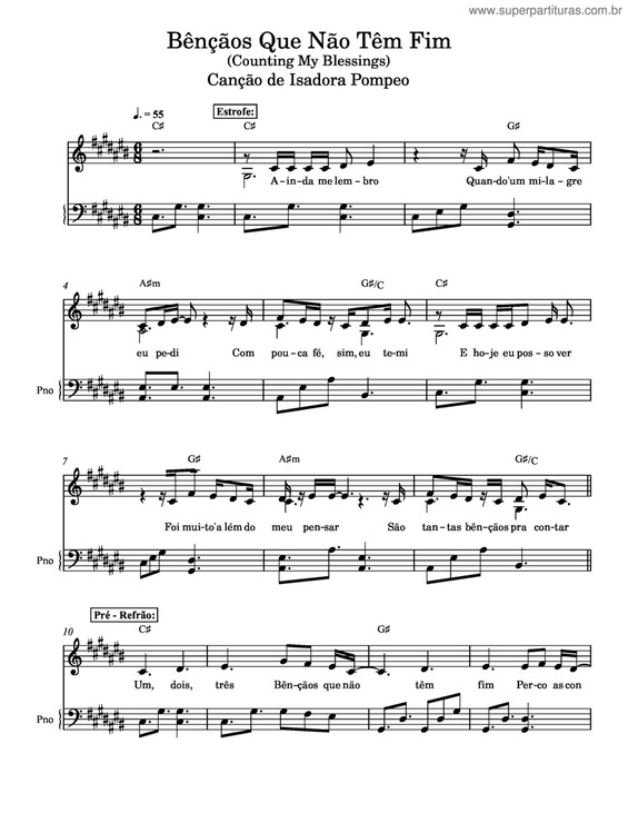 Partitura da música Bênçãos Que Não Têm Fim v.2