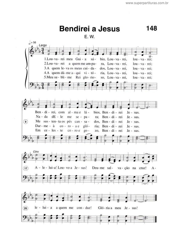 Partitura da música Bendirei A Jesus