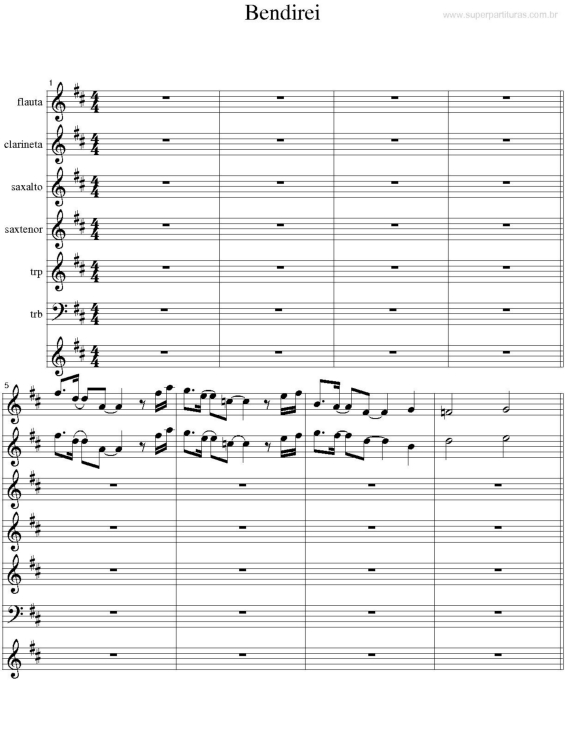 Partitura da música Bendirei