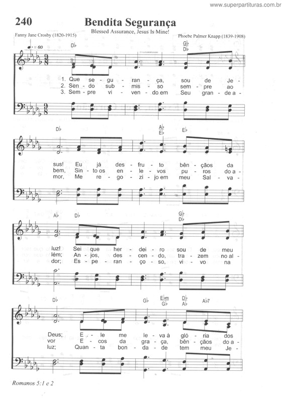 Partitura da música Bendita Segurança v.2