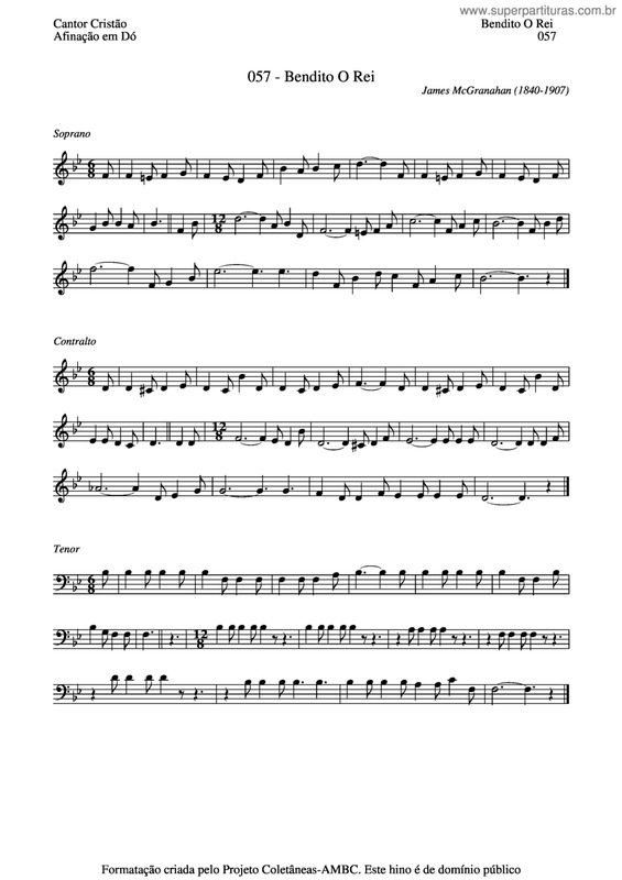 Partitura da música Bendito O Rei v.2