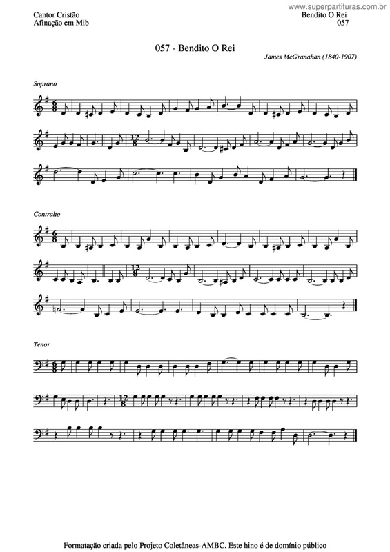 Partitura da música Bendito O Rei v.4