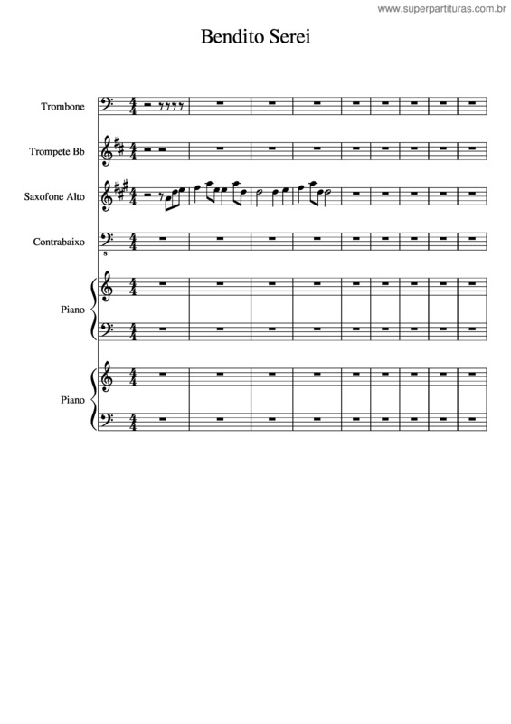 Partitura da música Bendito Serei v.5