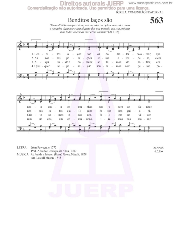 Partitura da música Benditos Laços São - 563 HCC v.2