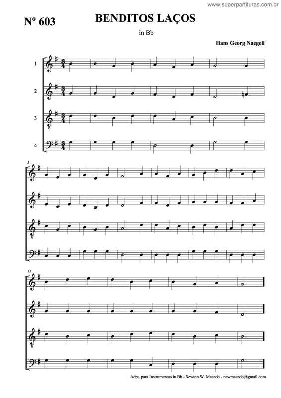 Partitura da música Benditos Laços v.2