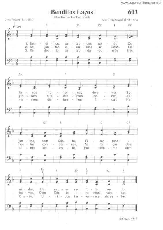 Partitura da música Benditos Laços