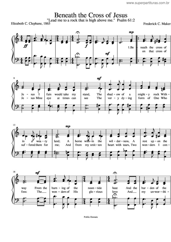 Partitura da música Beneath The Cross Of Jesus