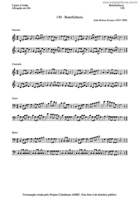 Partitura da música Beneficência v.2