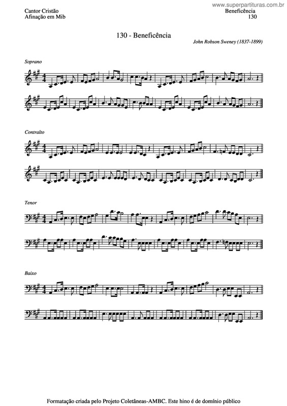 Partitura da música Beneficência v.4