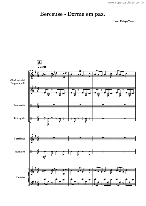 Partitura da música Berceuse 2 – Dorme Em Paz – Leon Thiago Taveri