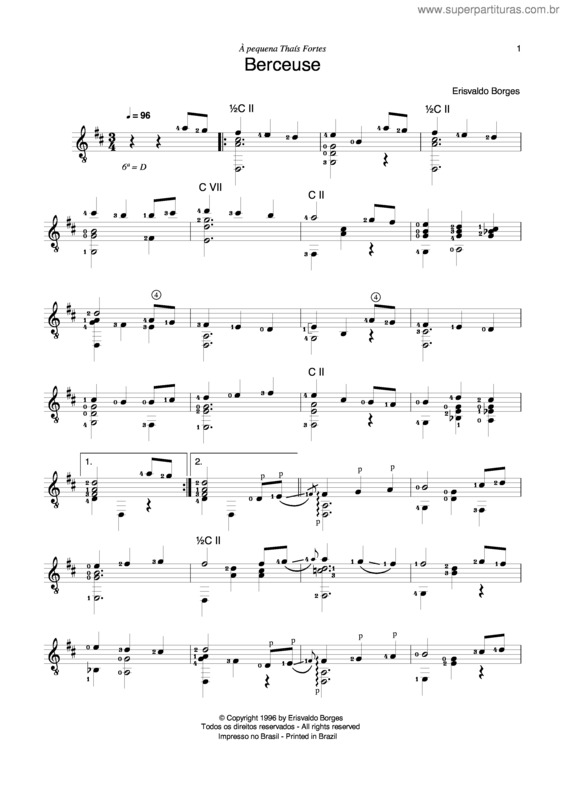 Partitura da música Berceuse v.2