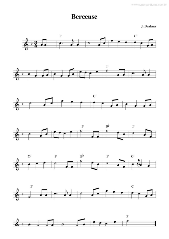 Partitura da música Berceuse