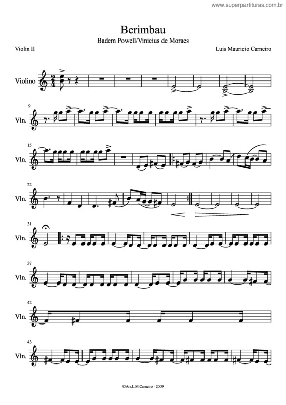 Partitura da música Berimbau v.5