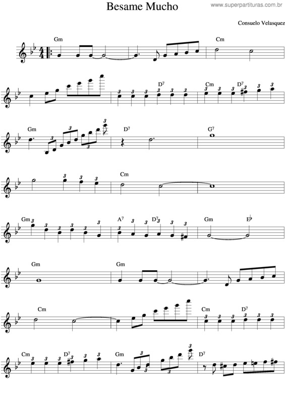 Partitura da música Besame Mucho v.10