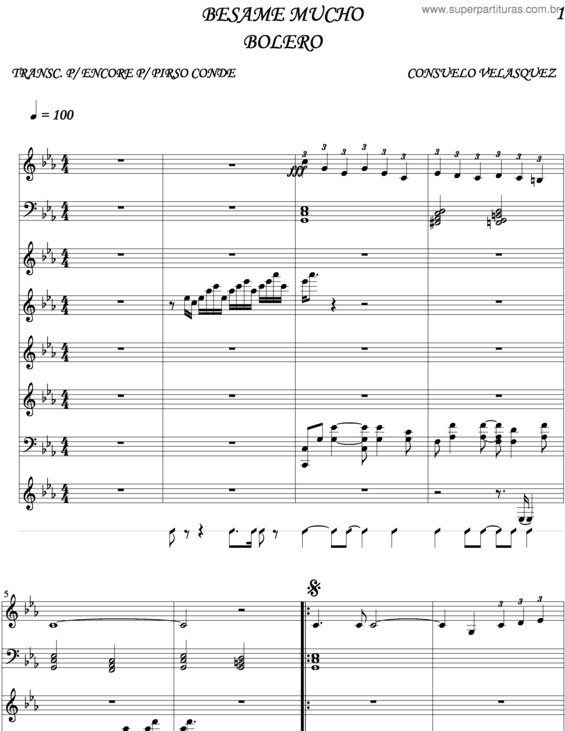 Partitura da música Besame Mucho v.11