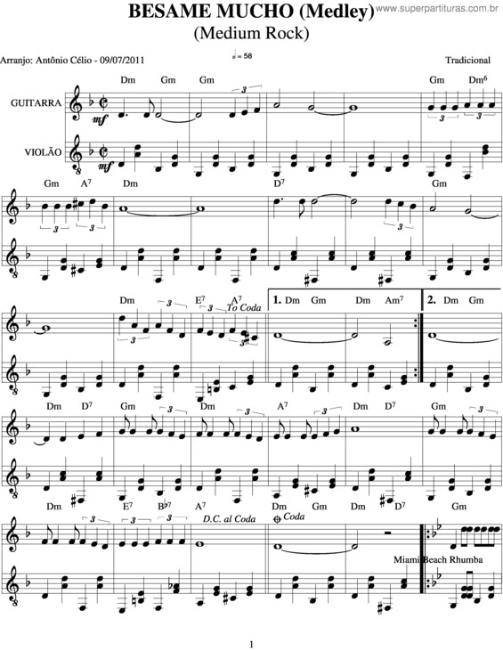 Partitura da música Besame Mucho v.13