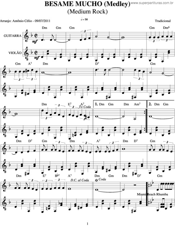 Partitura da música Besame Mucho v.13