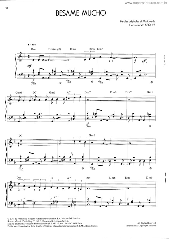 Partitura da música Bésame Mucho v.14