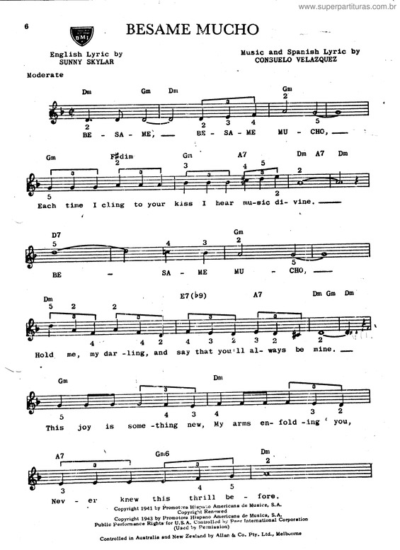 Partitura da música Bésame Mucho v.16