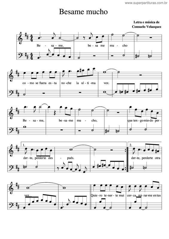 Partitura da música Bésame Mucho v.18