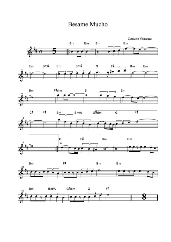 Partitura da música Besame Mucho v.19