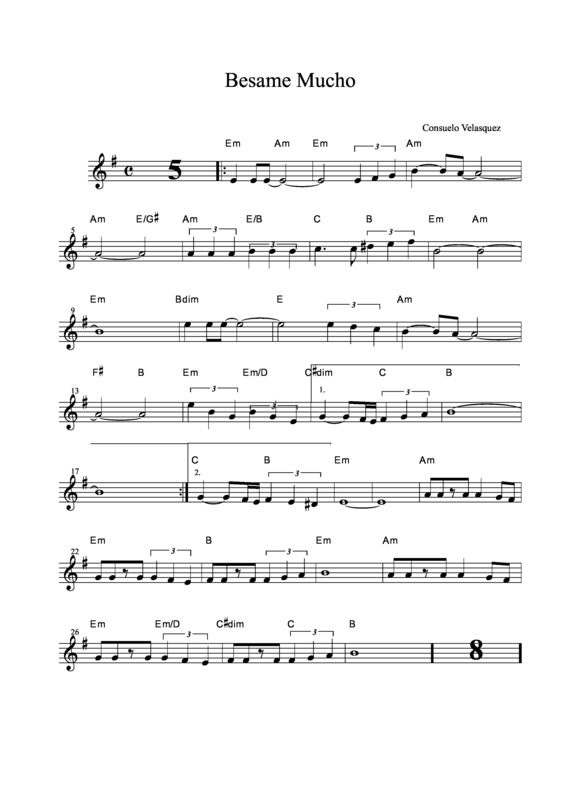 Partitura da música Besame Mucho v.20