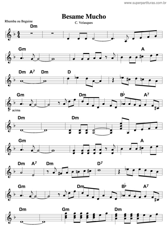 Partitura da música Besame Mucho v.21