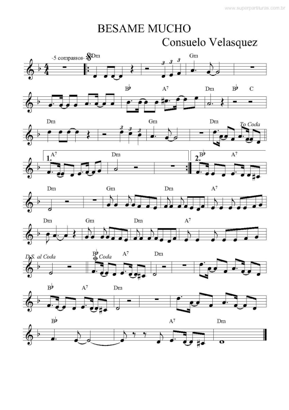 Partitura da música Besame Mucho v.3