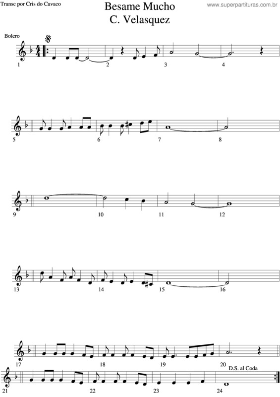 Partitura da música Besame Mucho v.8