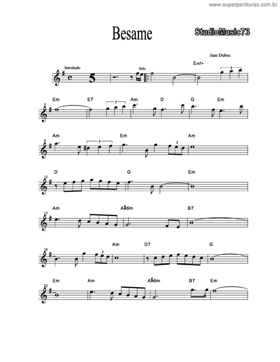 Partitura da música Besame v.3