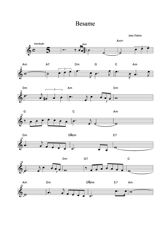 Partitura da música Besame v.6