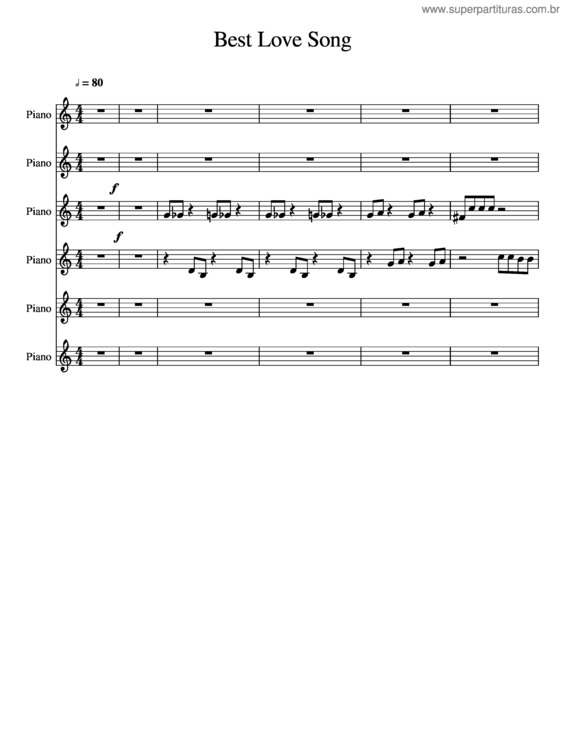 Partitura da música Best Love Song v.2